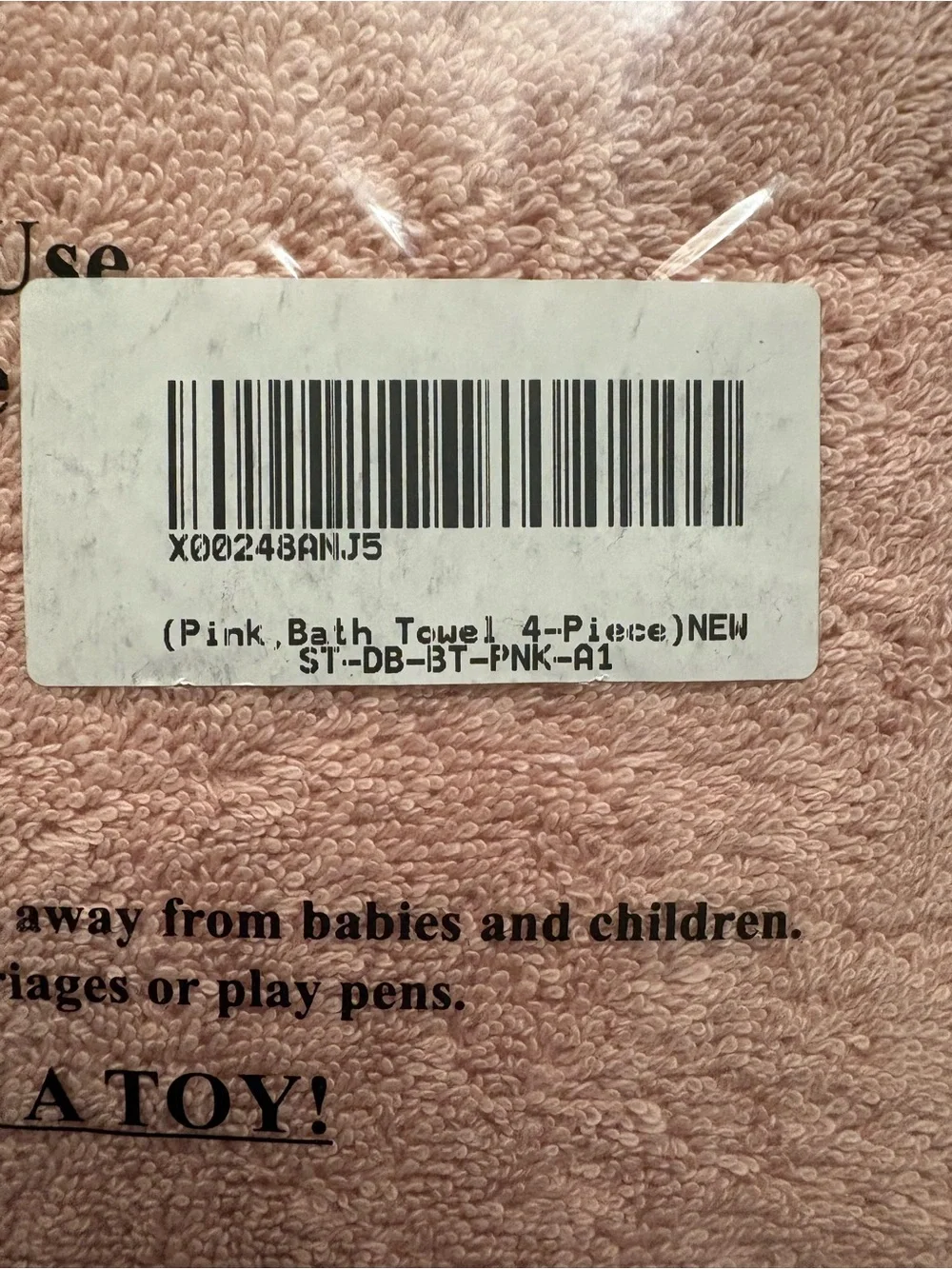 Pink Bath Towel - Plush Cotton Set of 4